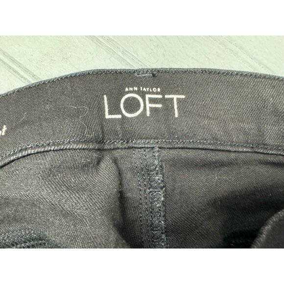 Loft Size 24 00 Womens Jeans Black Modern Straight Low Rise Stretch - Picture 3 of 4